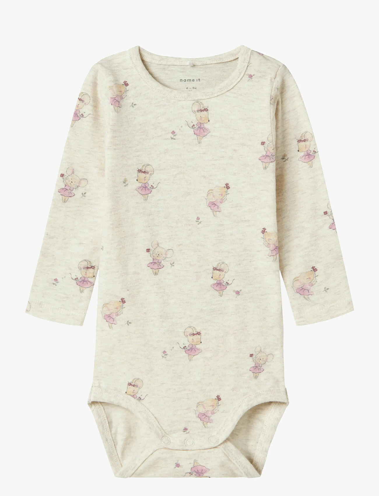 name it - NBFTADIE LS BODY - langärmelige bodys - peyote melange - 0