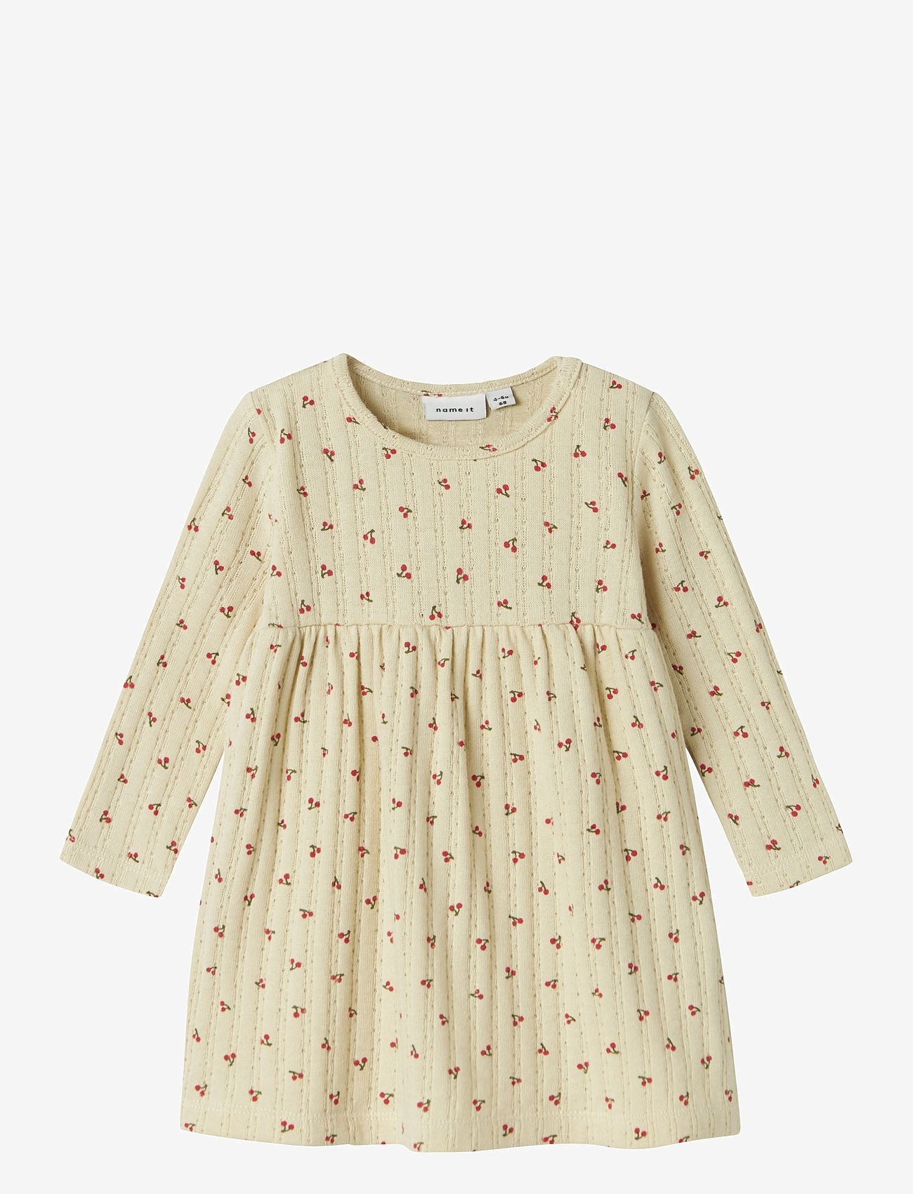 name it - NBFBILIA LS DRESS BOX - long-sleeved baby dresses - summer sand - 0