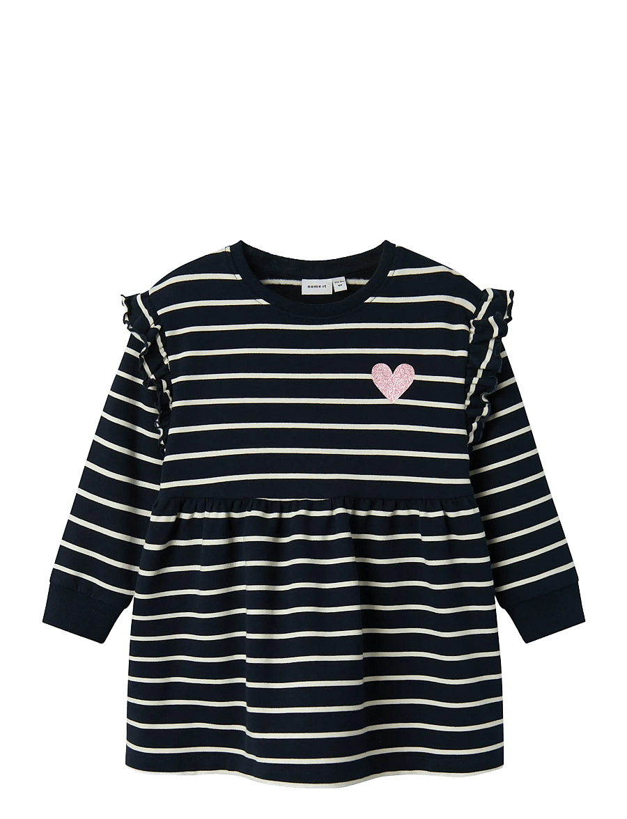 name it - NMFTORINA NREG SWE DRESS BRU PB - langärmelige babykleider - dark sapphire - 1