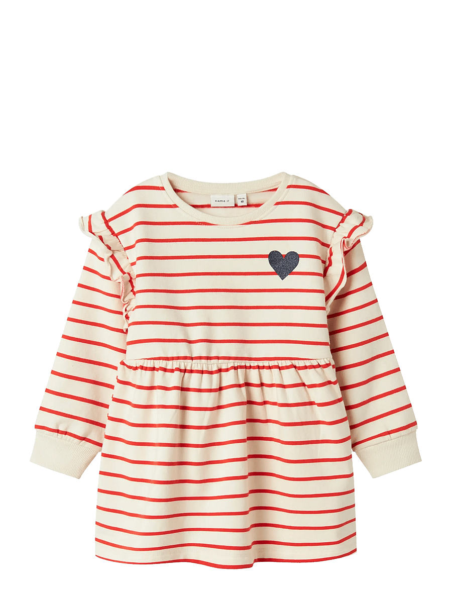 name it - NMFTORINA NREG SWE DRESS BRU PB - kūdikių suknelės ilgomis rankovėmis - grenadine - 0