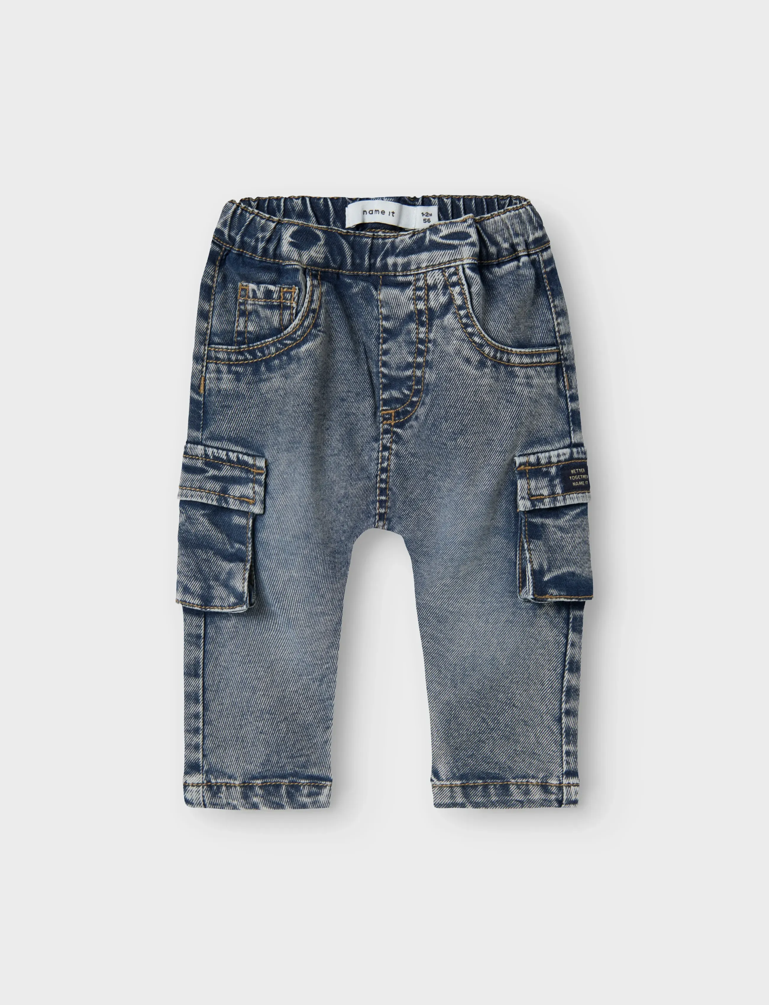name it Nbmben Baggy Cargo Jeans 2727-Yb Noos, Børn, Baggy Cargo Jeans, Blå, Str: 56
