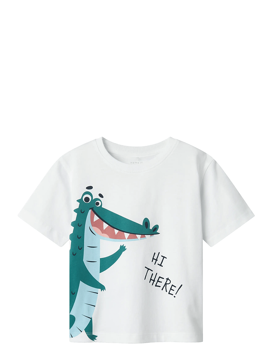 name it - NMMHELGE SS NREG TOP PB - kurzärmelige - lucent white - 0
