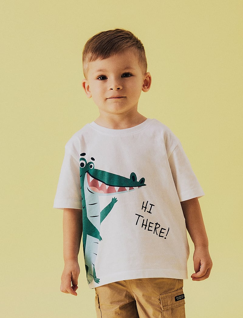 name it - NMMHELGE SS NREG TOP PB - short-sleeved t-shirts - lucent white - 2