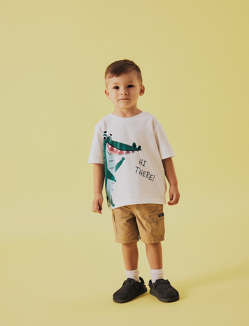 name it - NMMHELGE SS NREG TOP PB - short-sleeved t-shirts - lucent white - 3