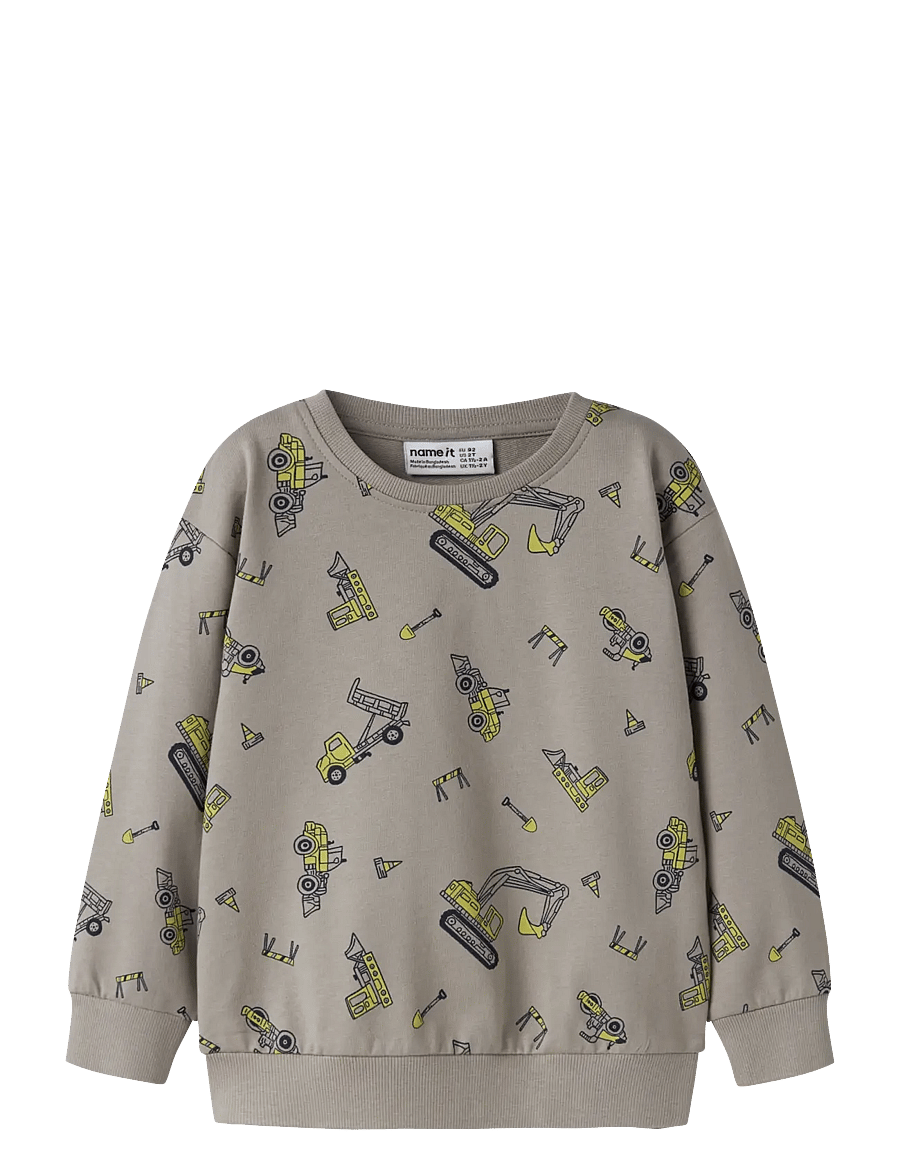 name it - NMMVILDAR LS NREG SWEAT UNB - sweatshirts - vintage khaki - 1