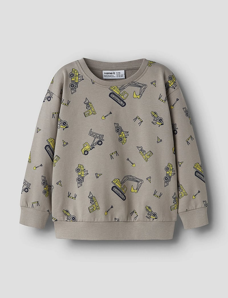 name it - NMMVILDAR LS NREG SWEAT UNB - sweatshirts - vintage khaki - 0