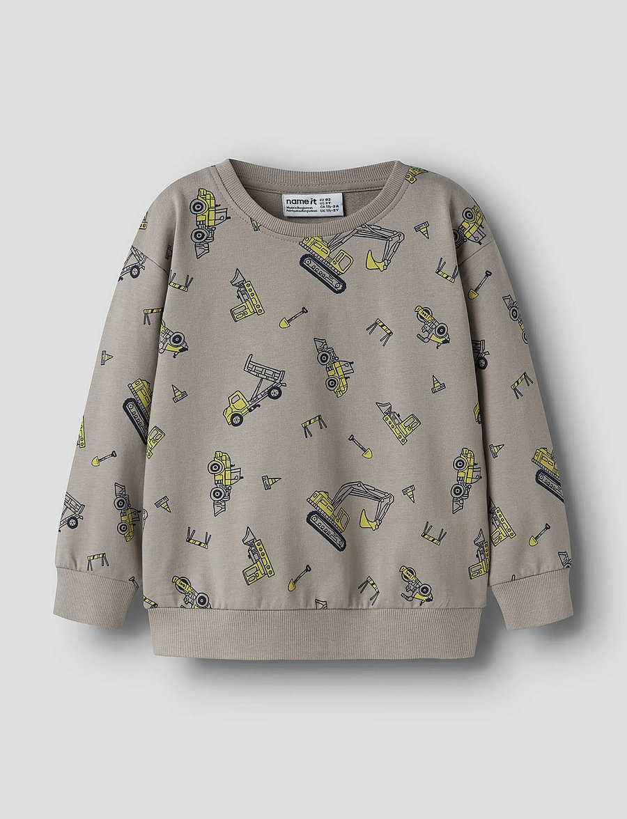name it - NMMVILDAR LS NREG SWEAT UNB - sweatshirts - vintage khaki - 0