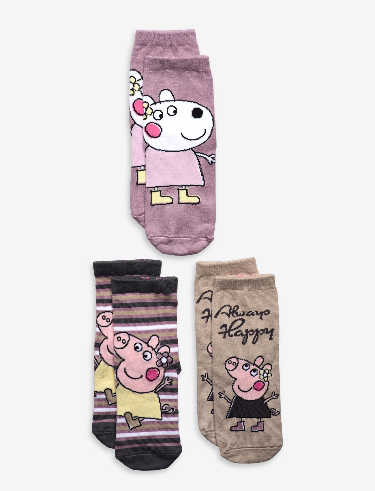 name it - NMFDASSA PEPPAPIG 3P SOCK CPLG - höstkläder - elderberry - 0