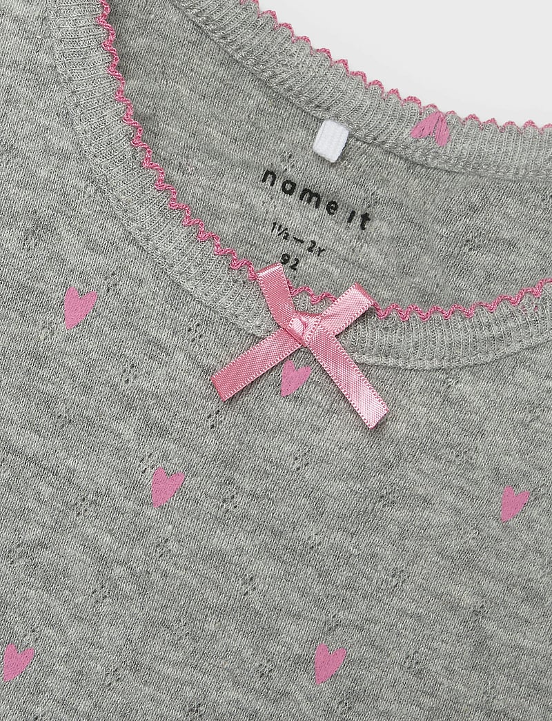 name it - NMFDINAYA SL NIGHT SET - pyjamassæt - grey melange - 3