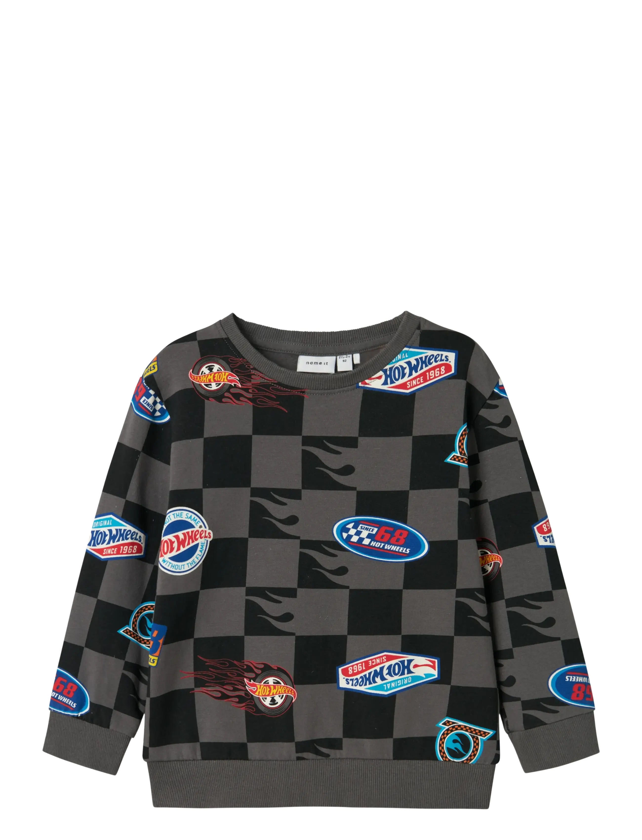 name it Nmmdrewy Hotwheels Nreg Swe Bru Sky, Børn, Sweatshirt, Grå, Str: 92