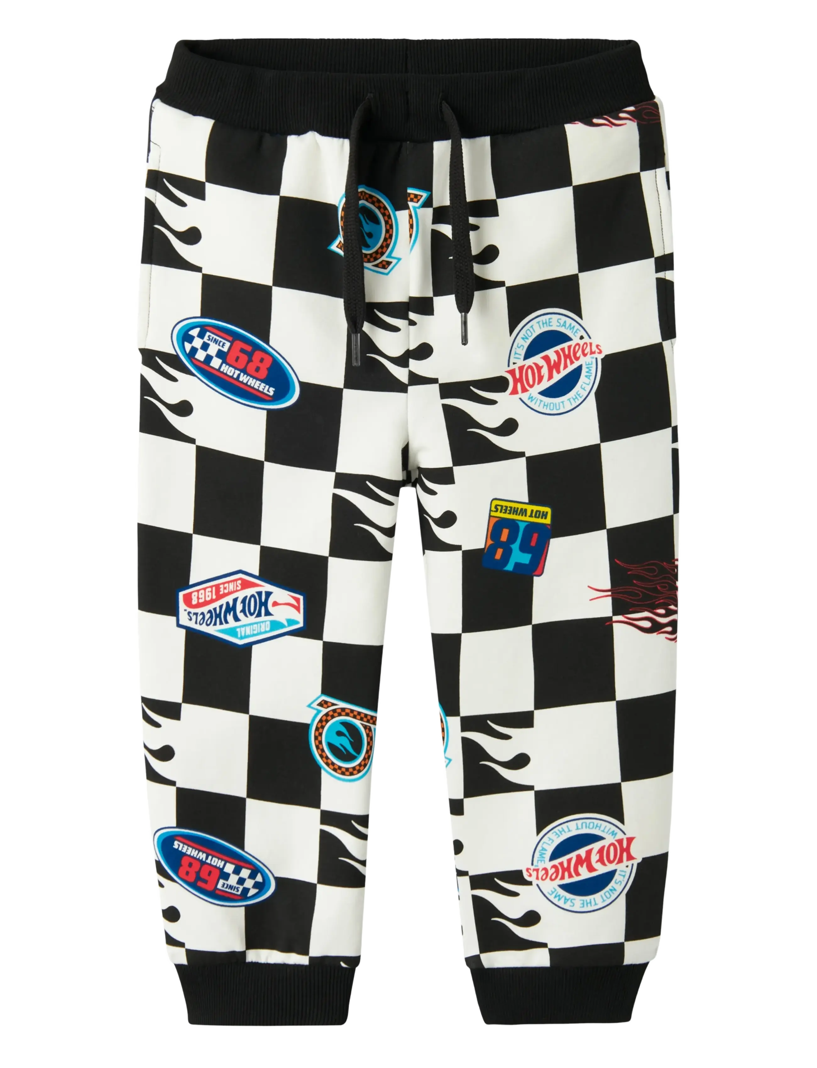 name it Nmmdrewy Hotwheels Nreg Swe Pant Bru Sky, Børn, Hot Wheels Ternede Sweatpants, Sort, Str: 98