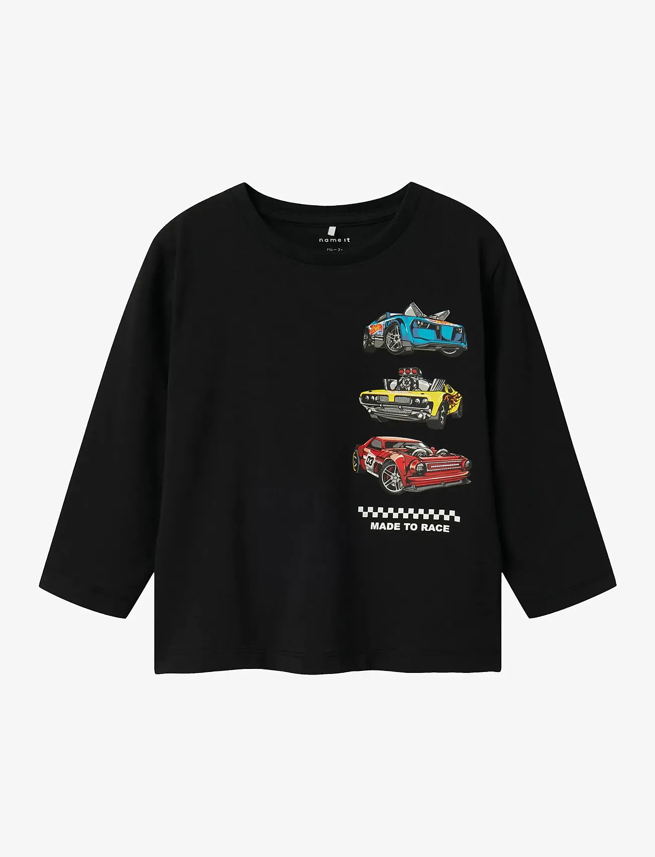 name it - NMMDRUM HOTWHEELS LS NREG TOP SKY - långärmade t-shirts - black - 0