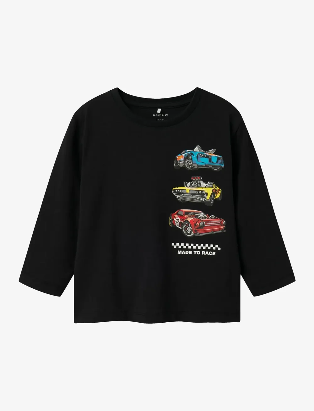 name it - NMMDRUM HOTWHEELS LS NREG TOP SKY - long-sleeved t-shirts - black - 0