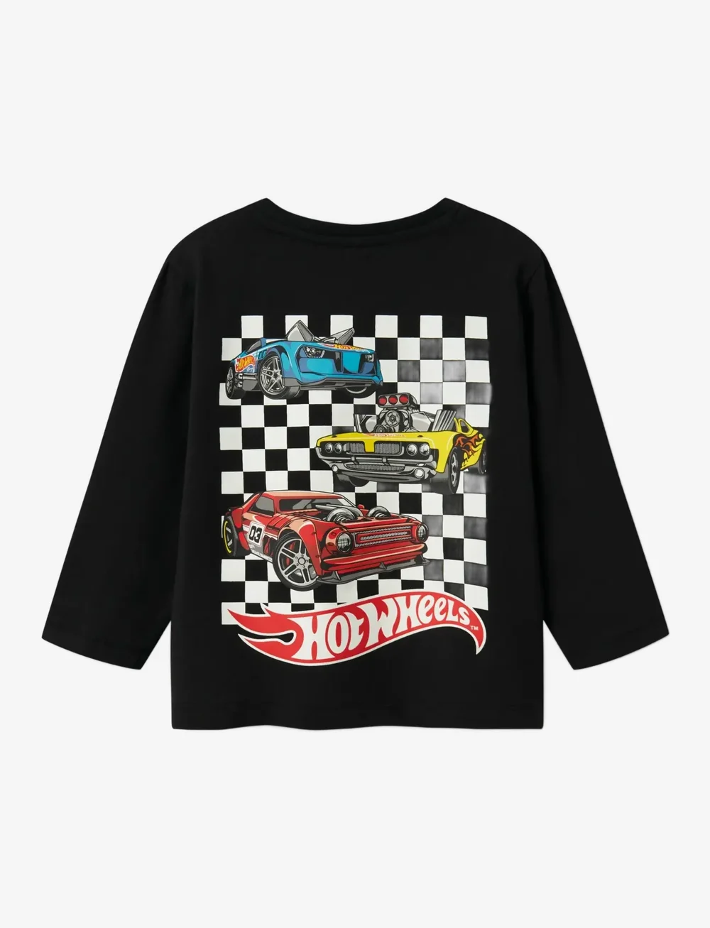 name it - NMMDRUM HOTWHEELS LS NREG TOP SKY - long-sleeved t-shirts - black - 1