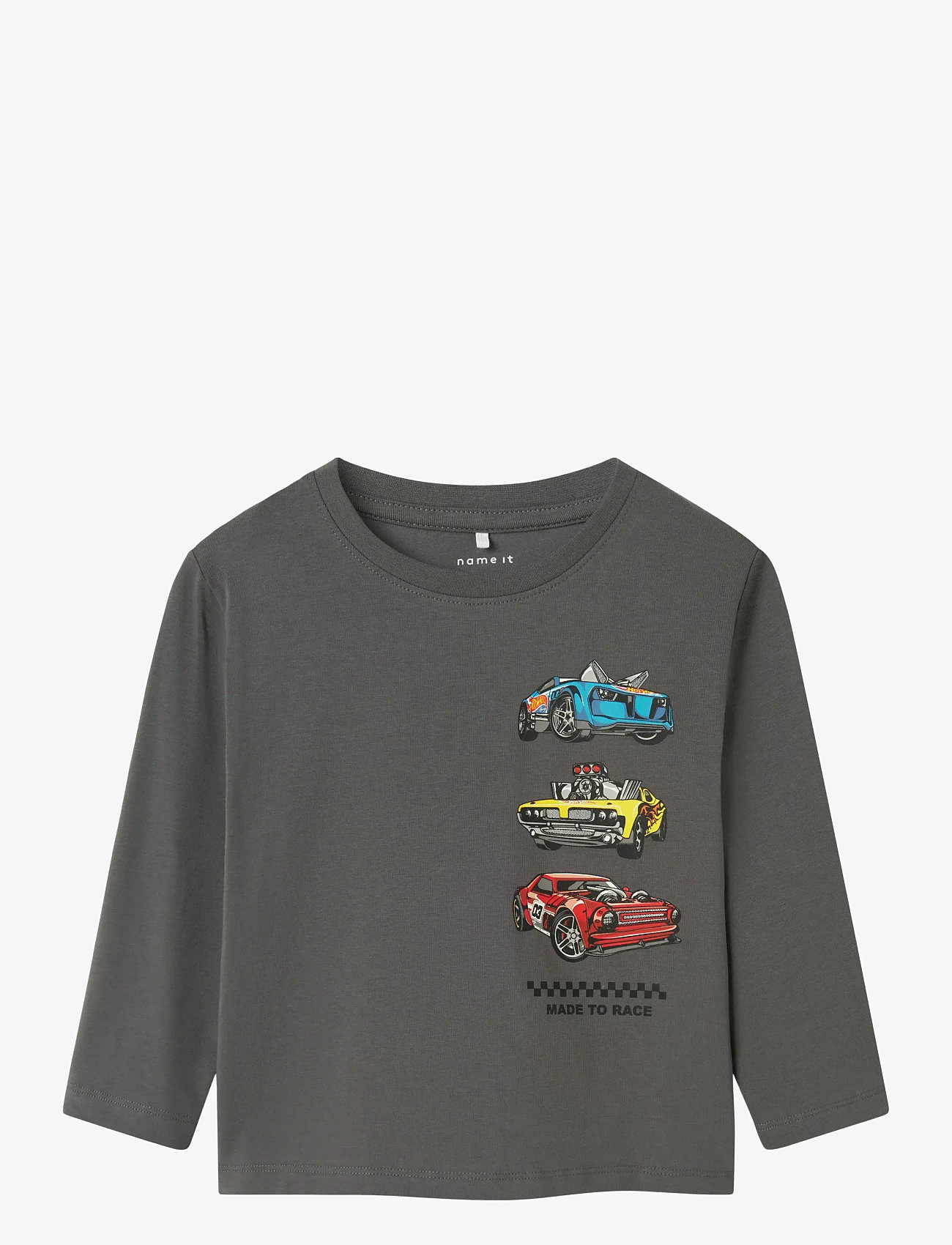 name it - NMMDRUM HOTWHEELS LS NREG TOP SKY - langærmede t-shirts - lava smoke - 0