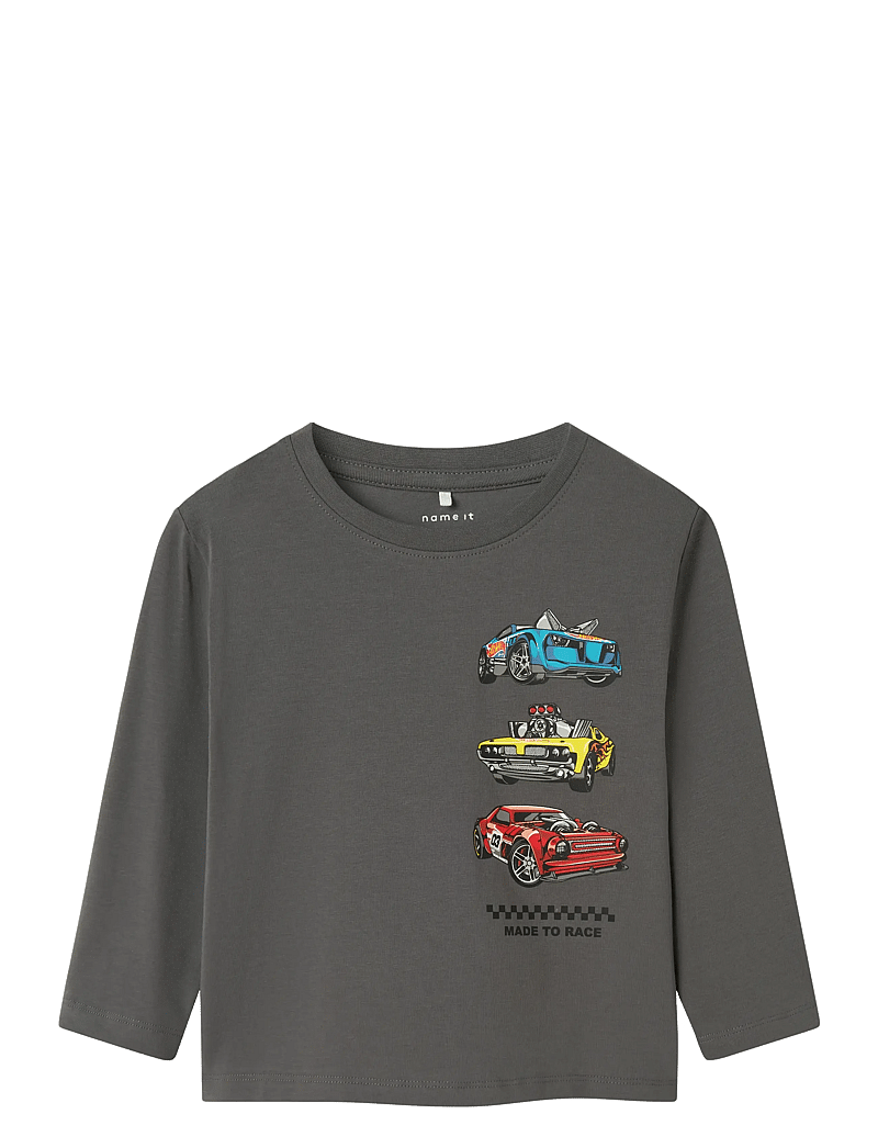 name it - NMMDRUM HOTWHEELS LS NREG TOP SKY - langærmede t-shirts - lava smoke - 0