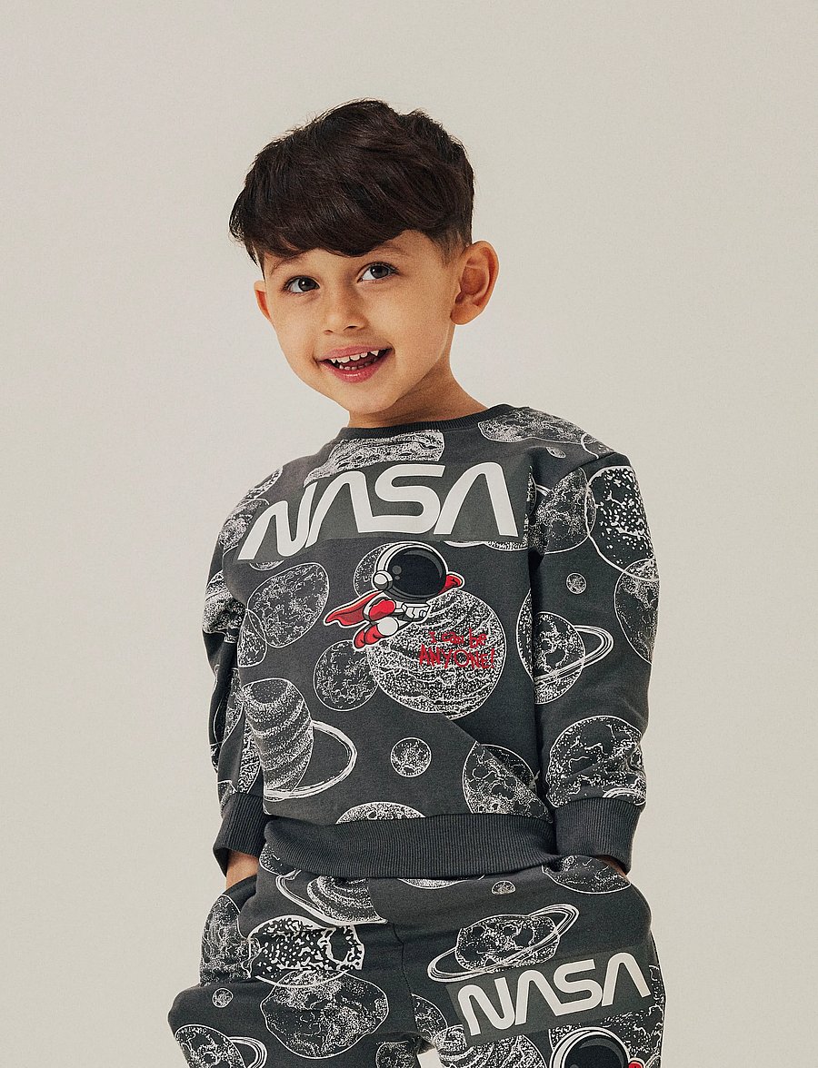 name it - NMMDAIM NASA NREG SWEAT BRU NAS - sweatshirts - lava smoke - 0