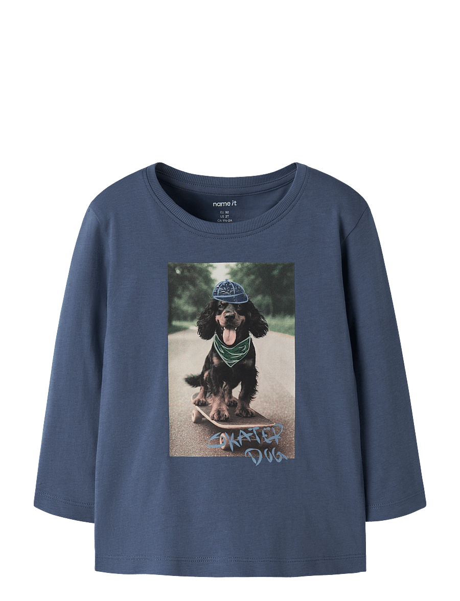 name it - NMMVOTO LS NREG TOP - pikkade varrukatega t-särgid - vintage indigo - 0