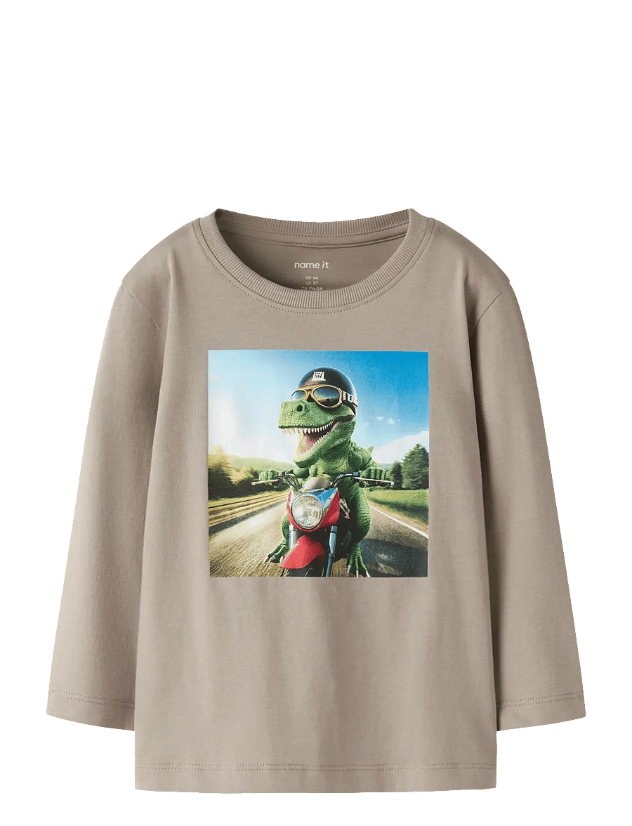 name it - NMMVOTO LS NREG TOP - pikkade varrukatega t-särgid - vintage khaki - 1