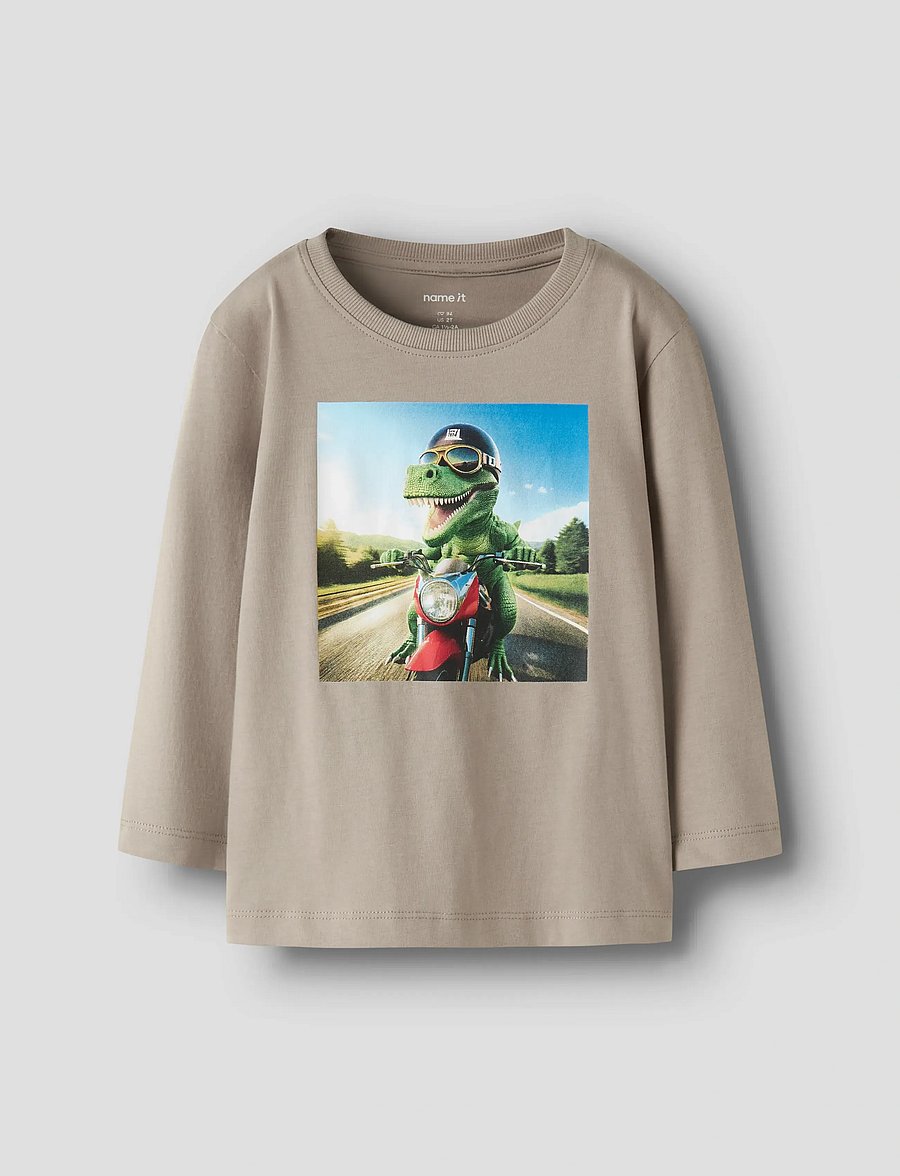 name it - NMMVOTO LS NREG TOP - pikkade varrukatega t-särgid - vintage khaki - 0