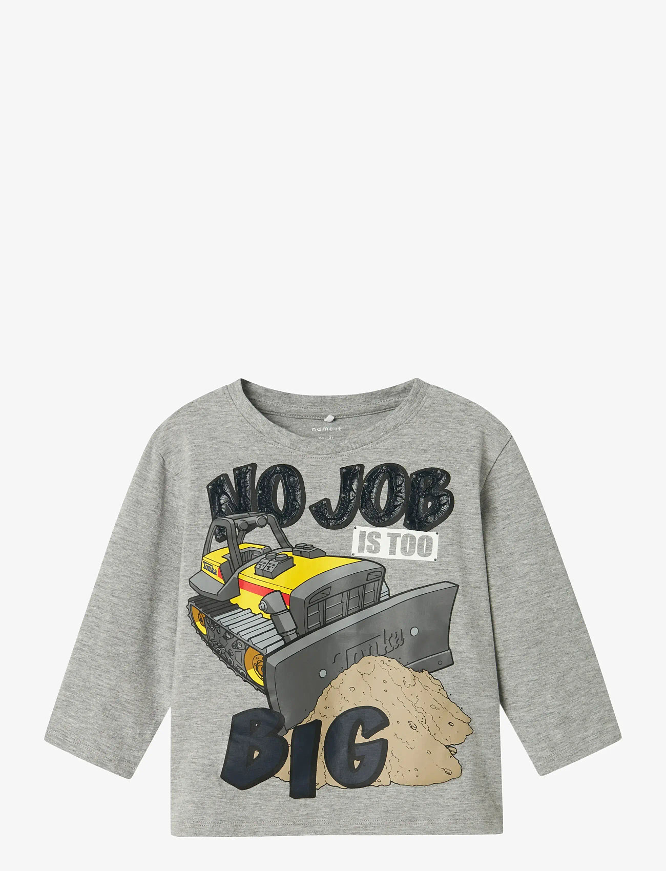 name it - NMMJEREMY TONKA LS NREG TOP CPLG - pikkade varrukatega t-särgid - grey melange - 0