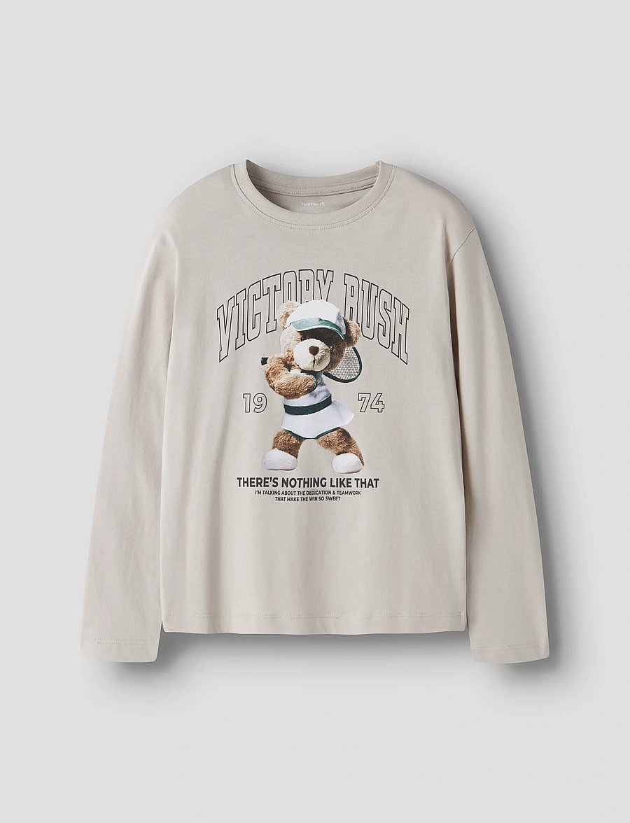name it - NKFVOTEA LS NREG TOP - långärmade t-shirts - pumice stone - 0