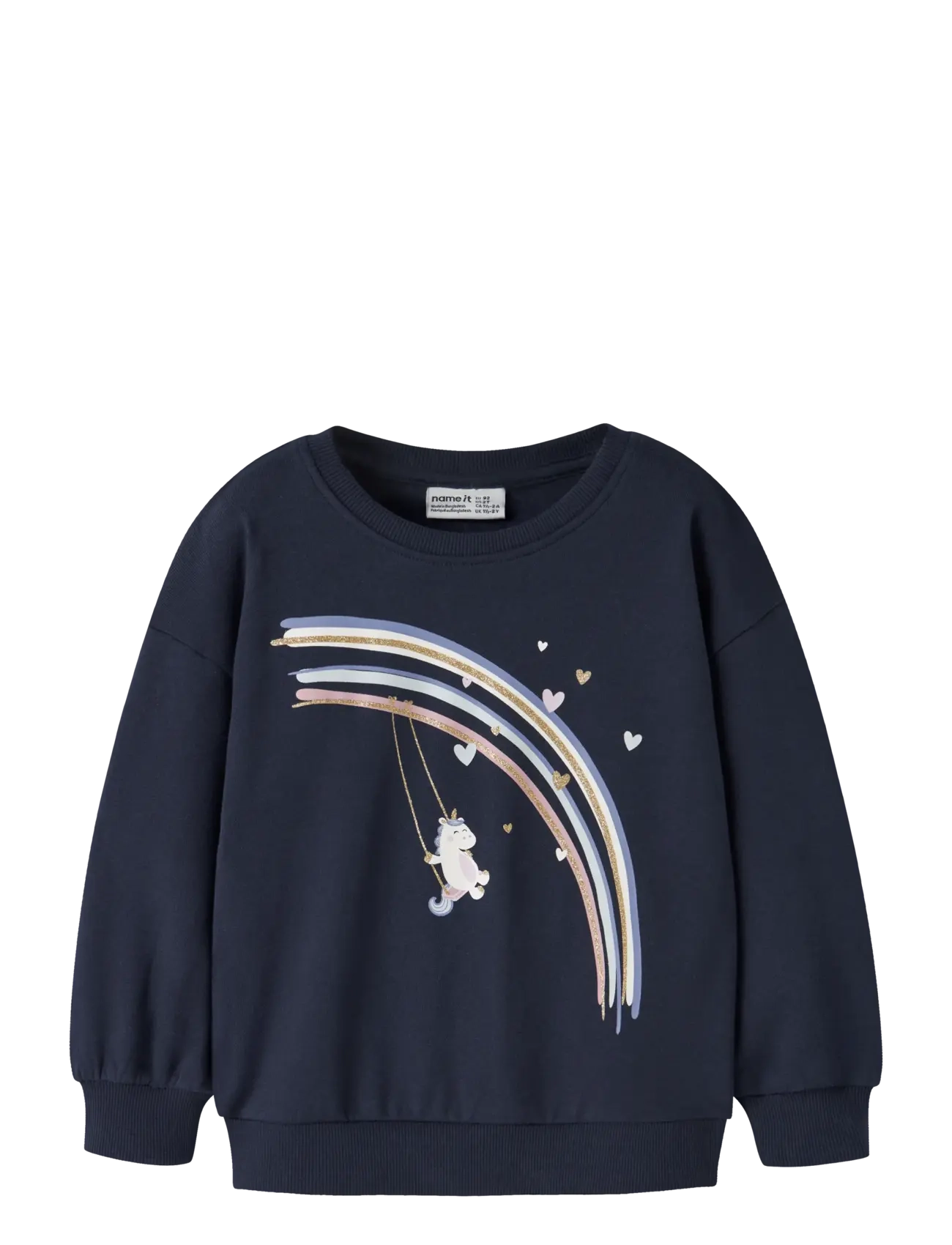 name it NMFVALONA LS LONG RLX SWEAT BRU - Sweatshirts - NAVY BLAZER / navy