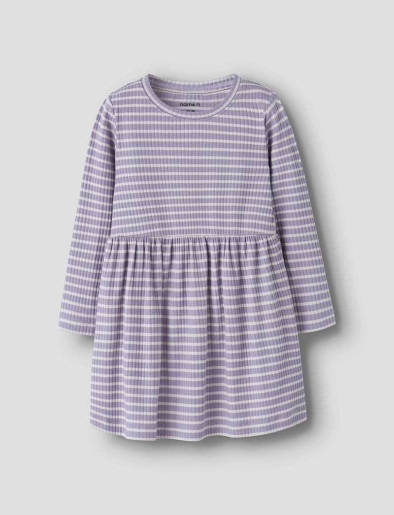name it - NMFVEMMA LS DRESS - långärmade babyklänningar - lavender gray - 0