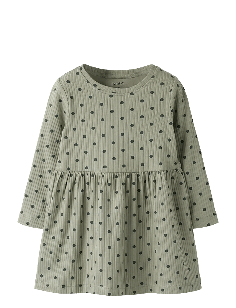 name it - NMFVEMMA LS DRESS - pikkade varrukatega beebi kleidid - shadow - 1