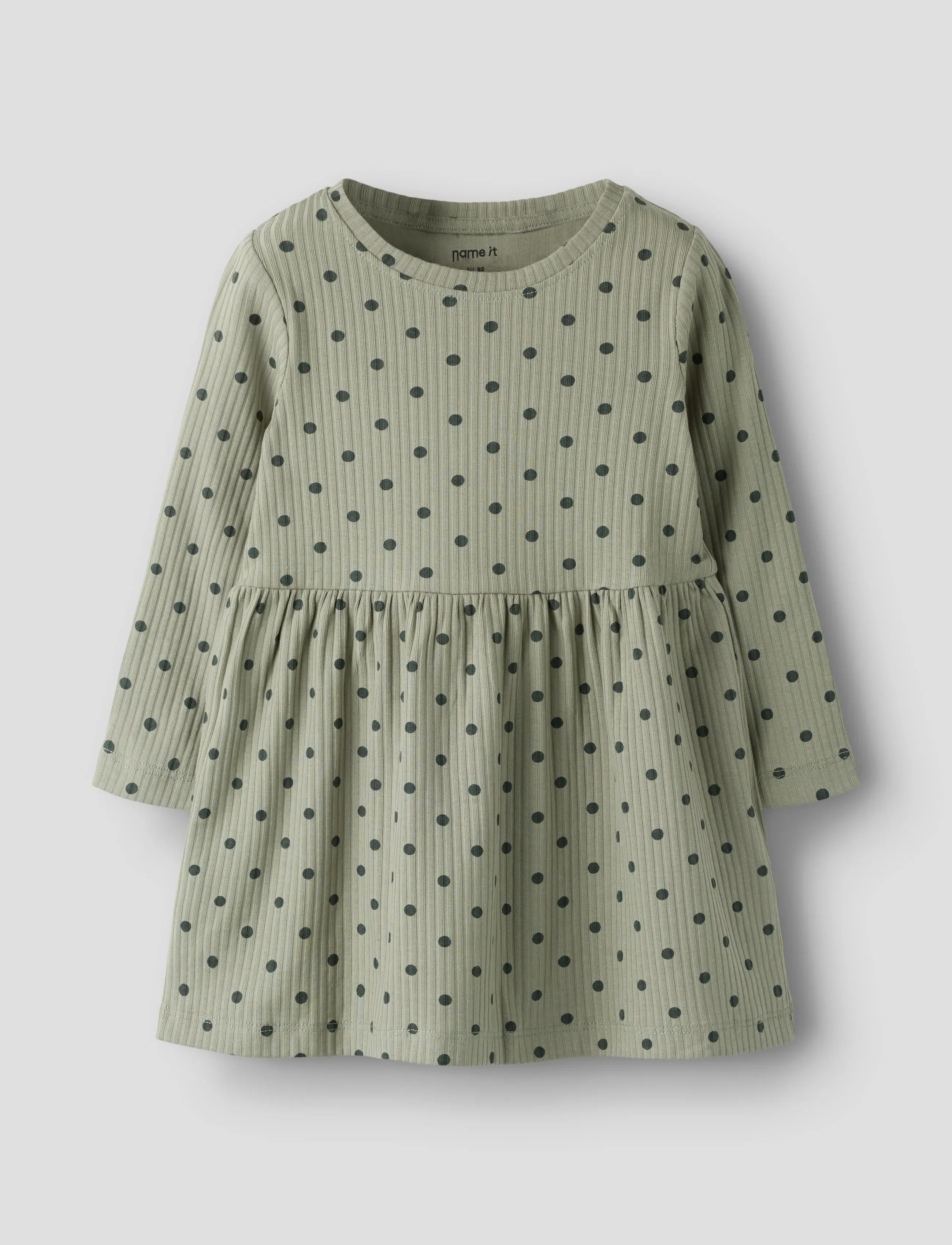 name it NMFVEMMA LS DRESS - Langärmelige Babykleider - SHADOW / khaki/green