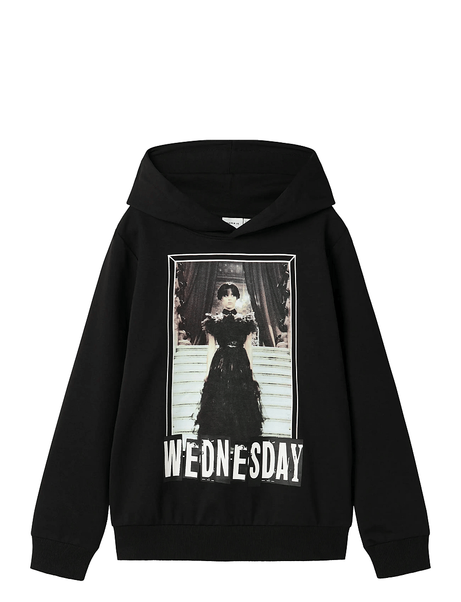 name it - NKFJIDA WEDNESDAY RLX SW WH UNB NOOS SKY - kapuzenpullover - black - 0