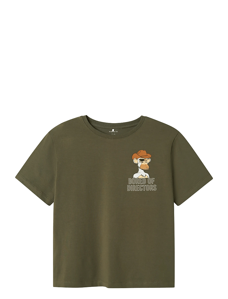 name it - NKMDYN BOREDOFD NREG SS TOP BOX SKY - kortærmede t-shirts - dusty olive - 0