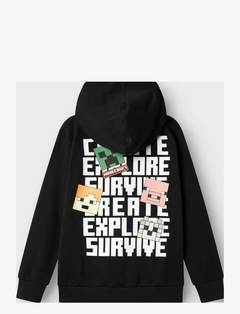 name it - NKMJACOT MINECRAFT NREG SWE WH UNB BFU - hættetrøjer - black - 1