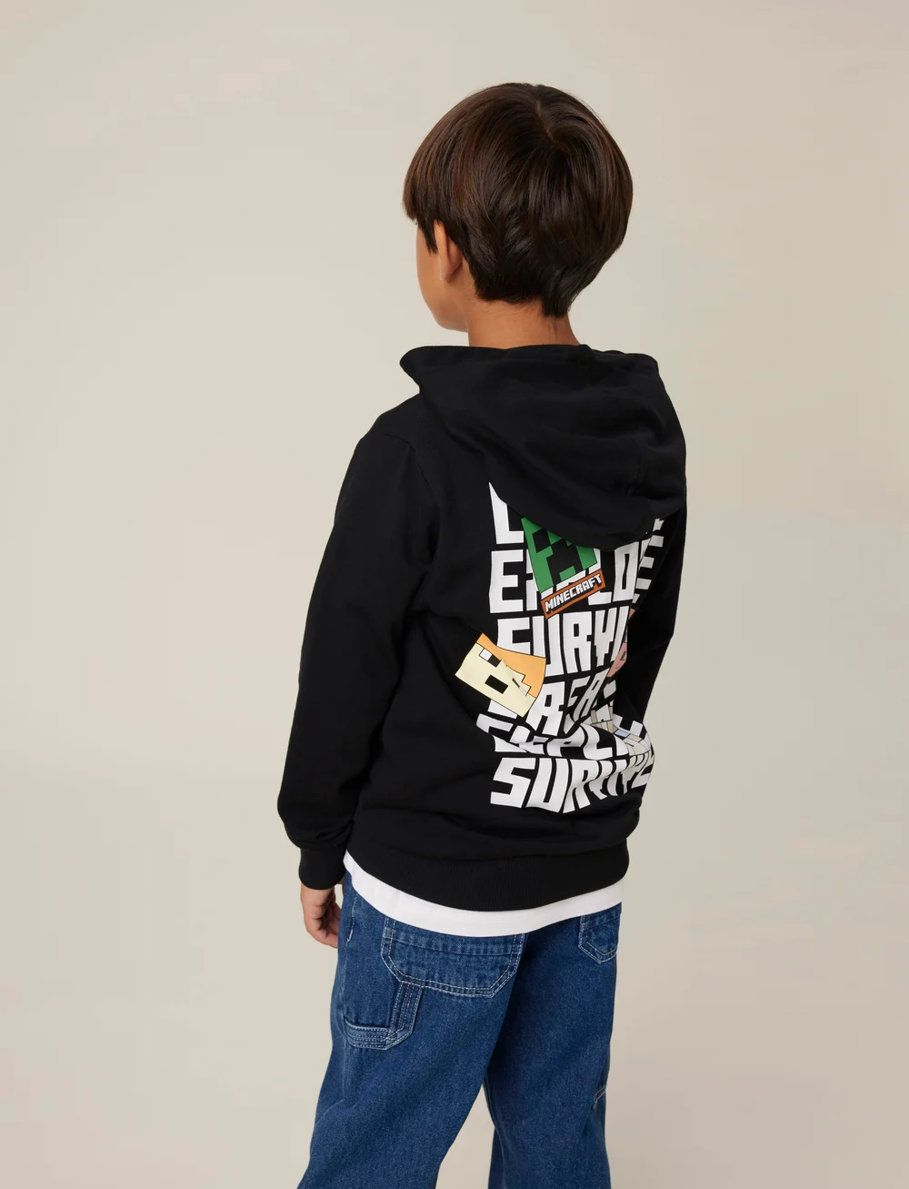name it - NKMJACOT MINECRAFT NREG SWE WH UNB BFU - hættetrøjer - black - 3