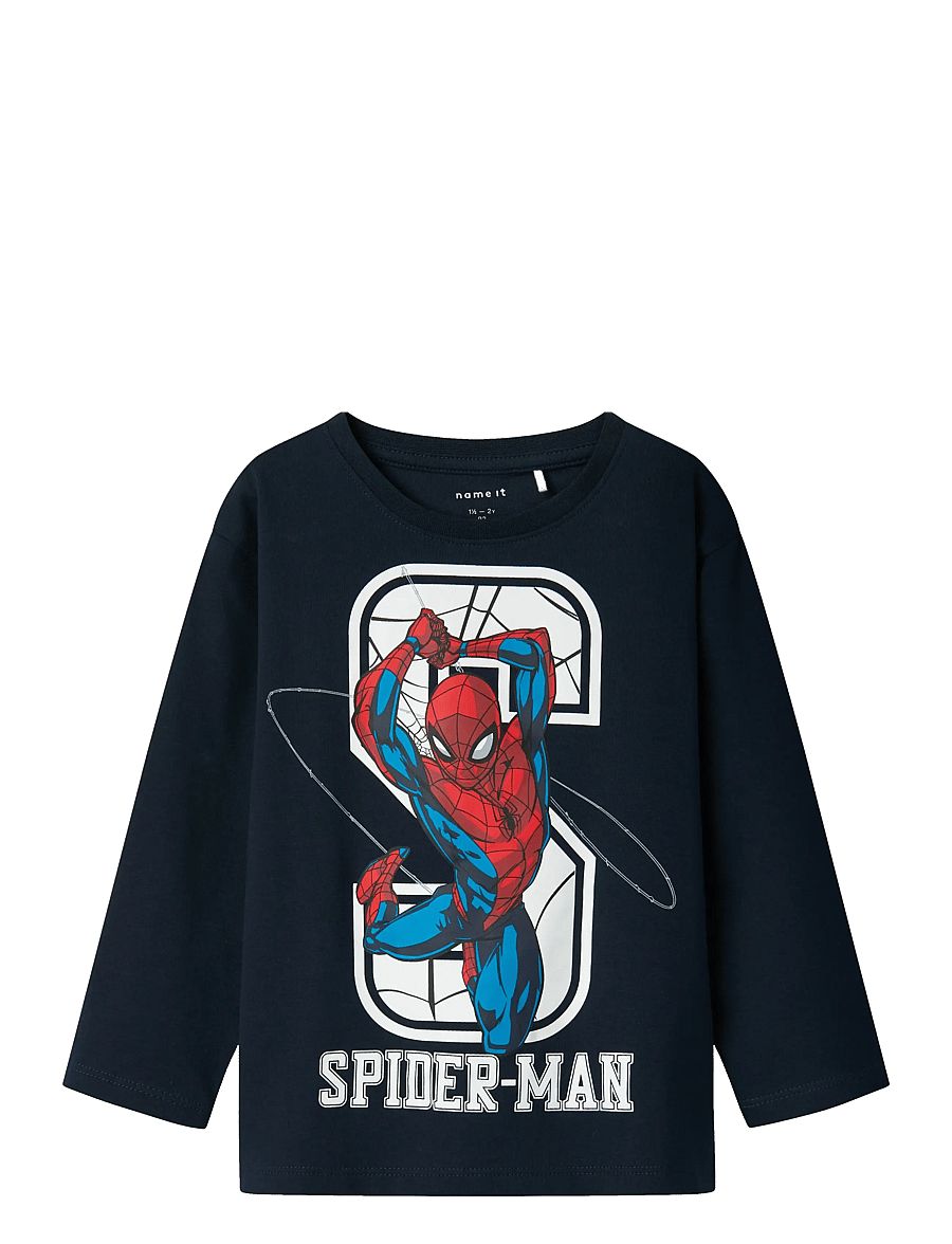 name it - NMMNITIN SPIDER NREG LS TOP NOOS MAR - pitkähihaiset t-paidat - dark sapphire - 1