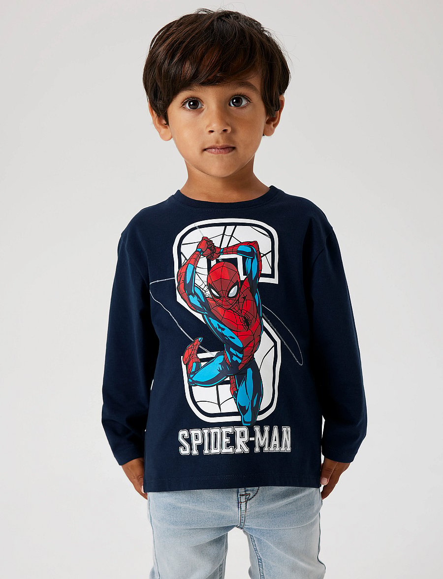 name it - NMMNITIN SPIDER NREG LS TOP NOOS MAR - pitkähihaiset t-paidat - dark sapphire - 0