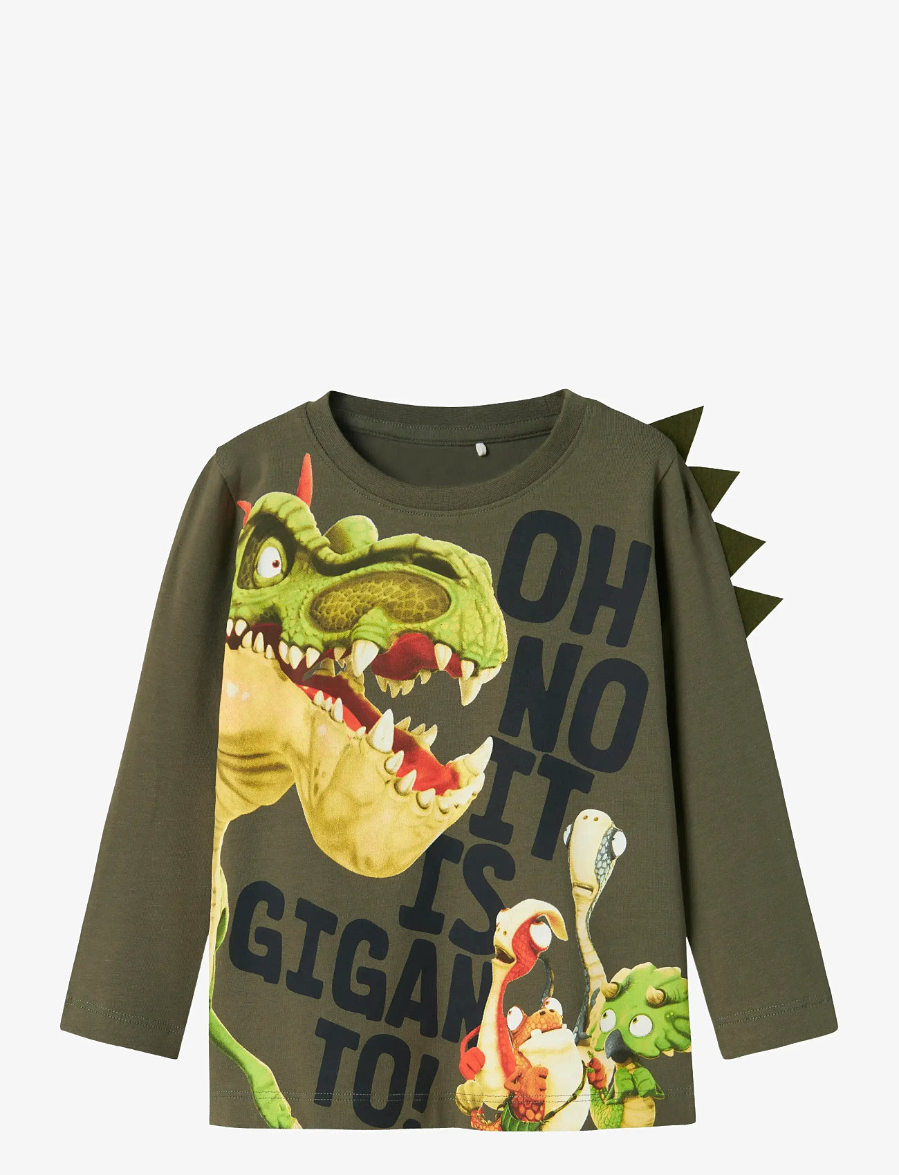 name it - NMMDOVID GIGANTO NREG LS TOP NOOS VDE - langærmede t-shirts - dusty olive - 1