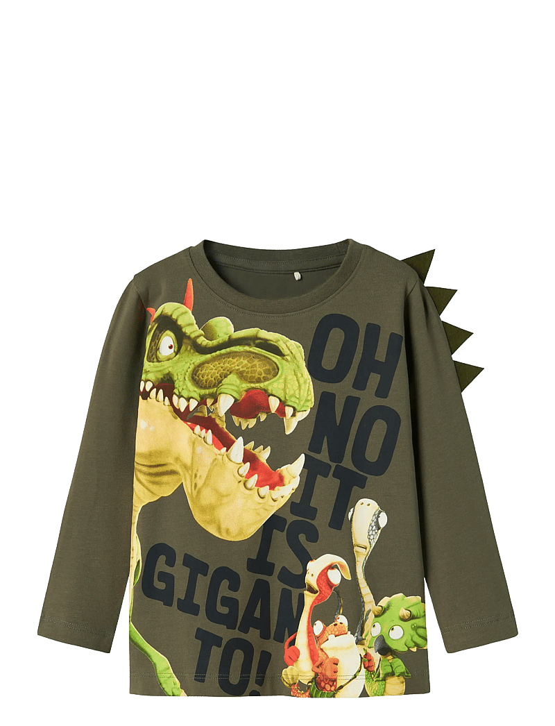 name it - NMMDOVID GIGANTO NREG LS TOP NOOS VDE - long-sleeved t-shirts - dusty olive - 1