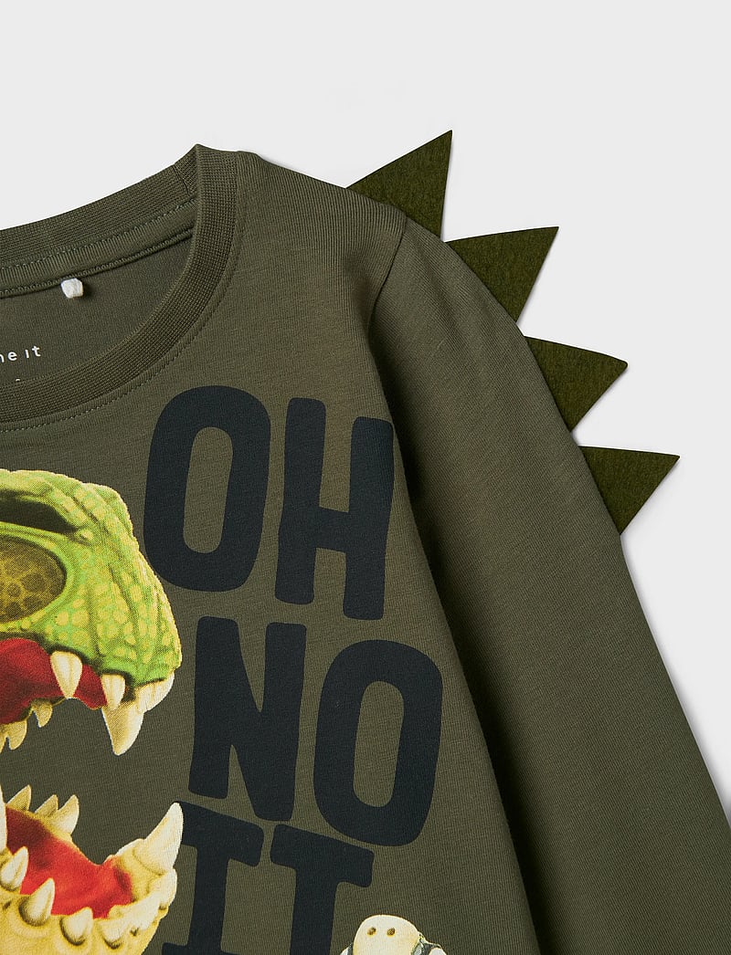 name it - NMMDOVID GIGANTO NREG LS TOP NOOS VDE - long-sleeved t-shirts - dusty olive - 3