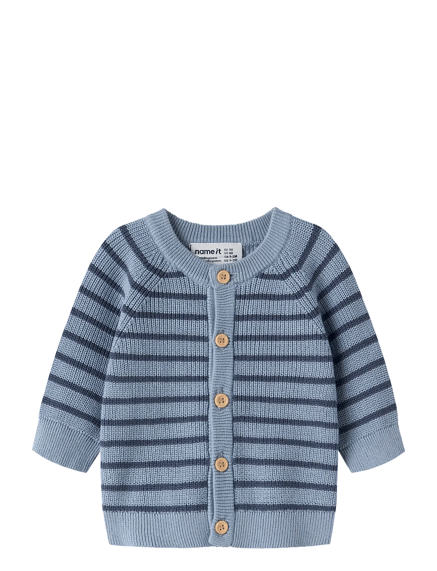 name it - NBMMAST LS KNIT CARD NOOS - koftor - ashley blue - 0