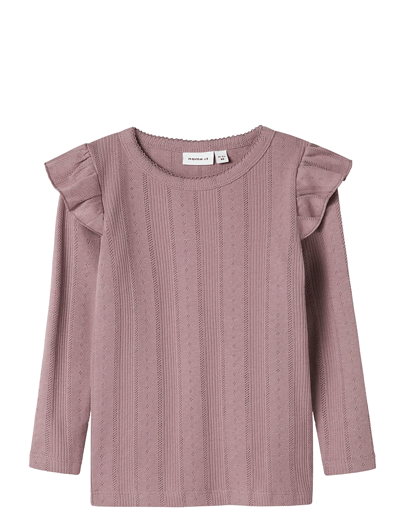 name it - NMFJULIA LS SLIM TOP NOOS - long-sleeved t-shirts - elderberry - 0