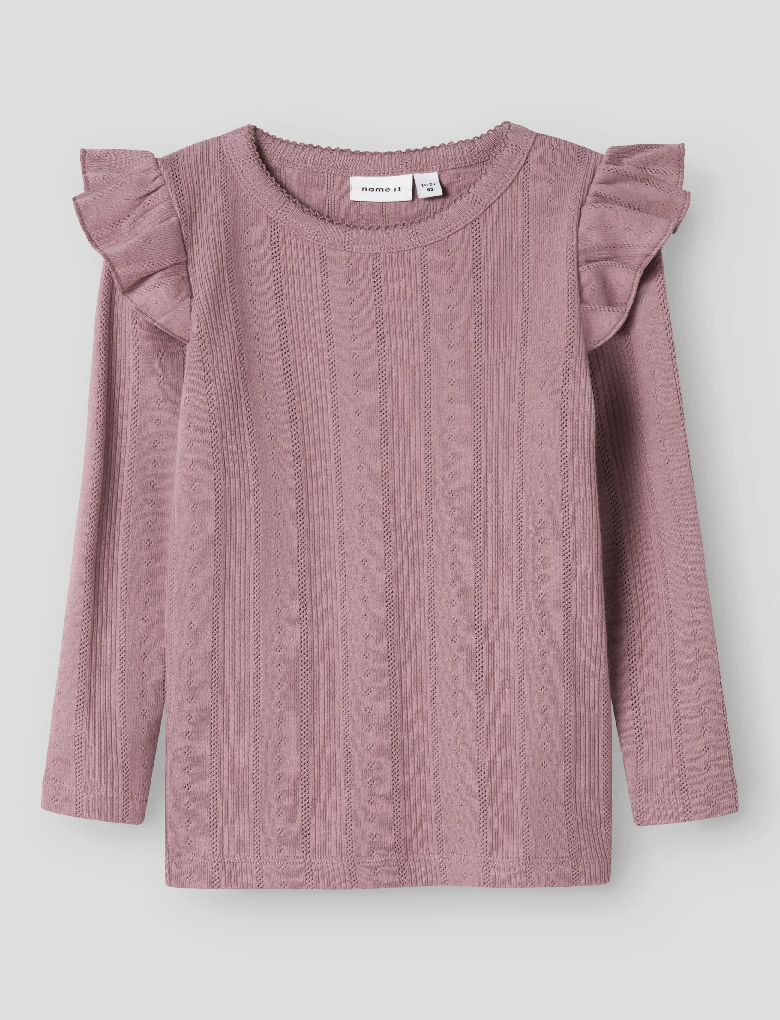 name it Nmfjulia Ls Slim Top Noos, 110, T-shirts, Rosa - Long-sleeved Kinder