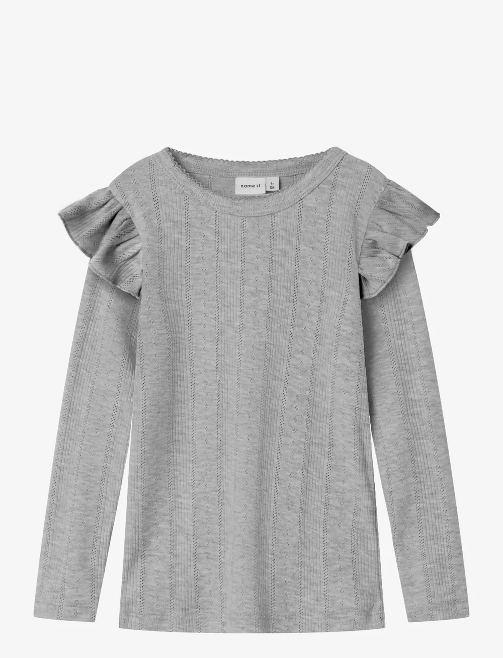 name it - NMFJULIA LS SLIM TOP NOOS - långärmade t-shirts - grey melange - 0