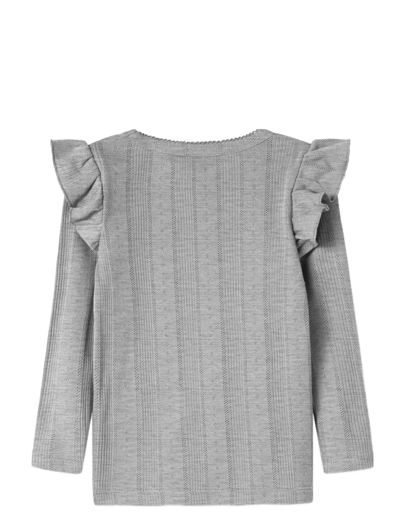 name it - NMFJULIA LS SLIM TOP NOOS - pikkade varrukatega t-särgid - grey melange - 1