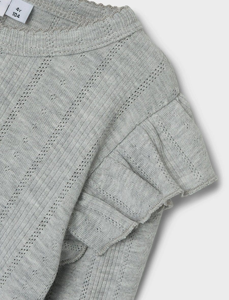 name it - NMFJULIA LS SLIM TOP NOOS - långärmade t-shirts - grey melange - 2