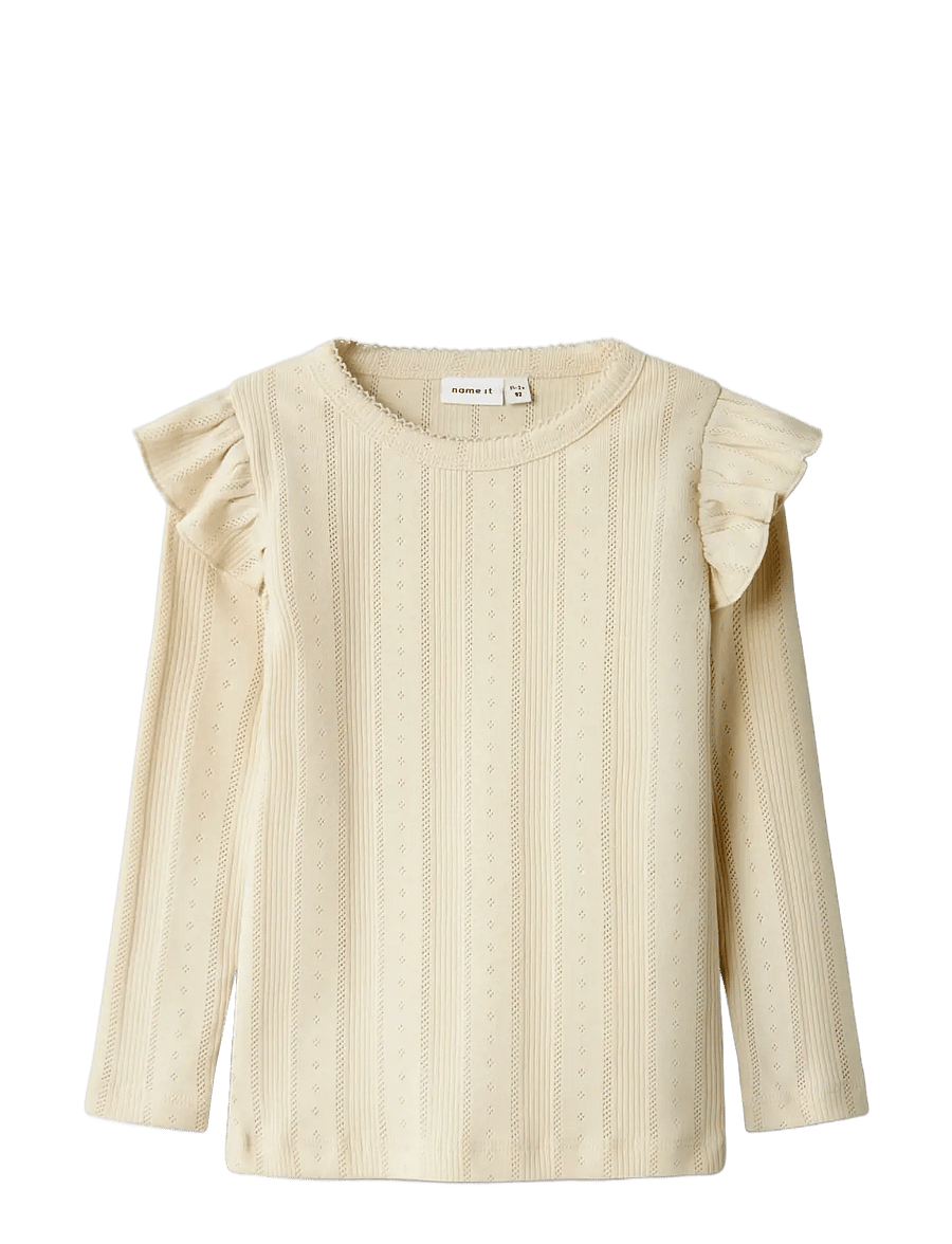 name it - NMFJULIA LS SLIM TOP NOOS - långärmade t-shirts - summer sand - 1