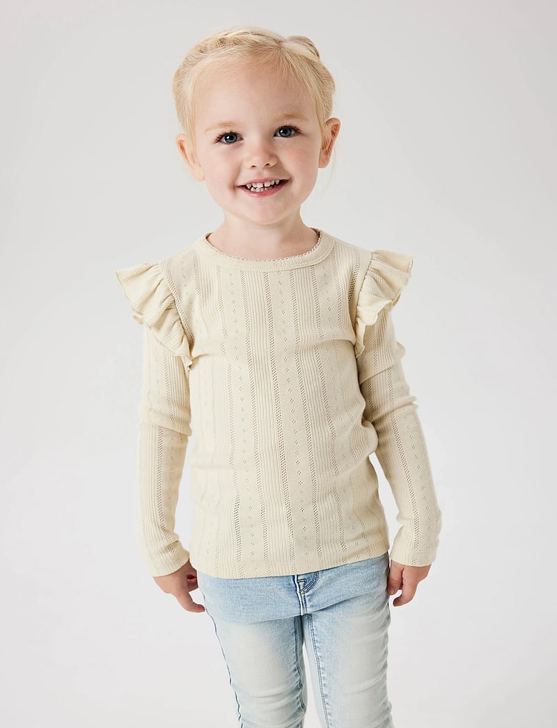 name it - NMFJULIA LS SLIM TOP NOOS - långärmade t-shirts - summer sand - 3