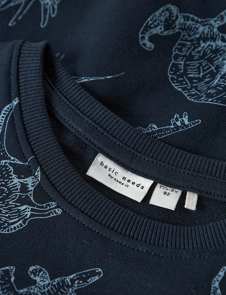 name it - NMMVARON LS AOP SWT UNB NOOS - sweatshirts - dark sapphire - 3