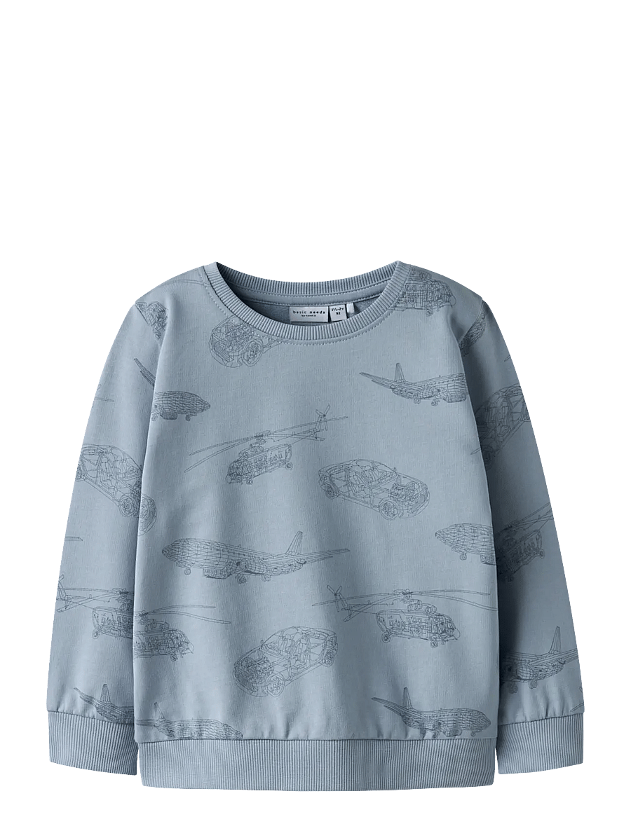 name it - NMMVARON LS AOP SWT UNB NOOS - sweatshirts - dusty blue - 1