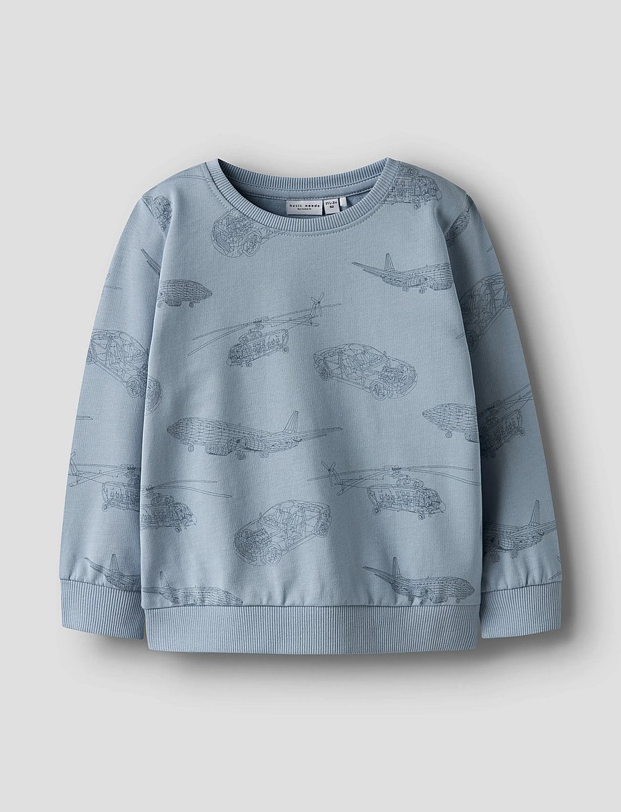 name it - NMMVARON LS AOP SWT UNB NOOS - sweatshirts - dusty blue - 0